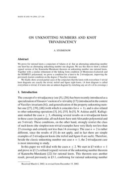 On Unknotting Numbers and Knot Trivadjacency