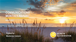 COMMUNICATIONS MONTHLY REPORT March 2021