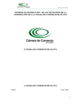 Informe Económico 2019 De Los Municipios De La Jurisdicción De La Cámara De Comercio De Ocaña