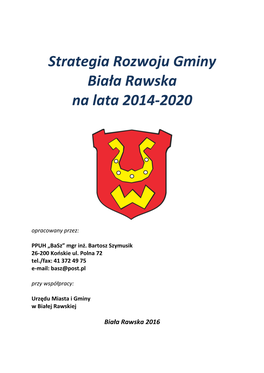 Strategia Rozwoju Gminy Biała Rawska Na Lata 2014-2020