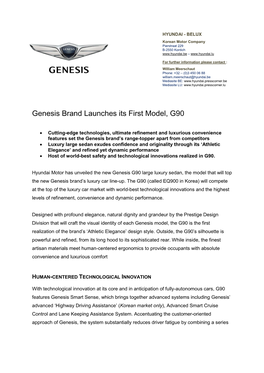 Genesis Brand Launches Its First Model, G90