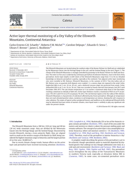 Active Layer Thermal Monitoring of a Dry Valley of the Ellsworth Mountains, Continental Antarctica