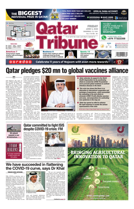 Qatar Pledges $20 Mn to Global Vaccines Alliance