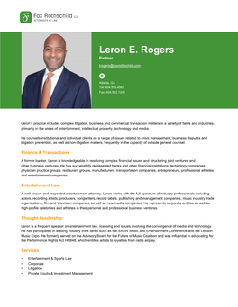 Leron E. Rogers Partner