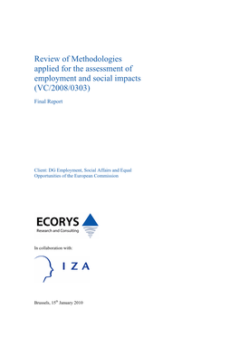 Review of Methodologies Applied for the Assessment of Employment and Social Impacts (VC/2008/0303)