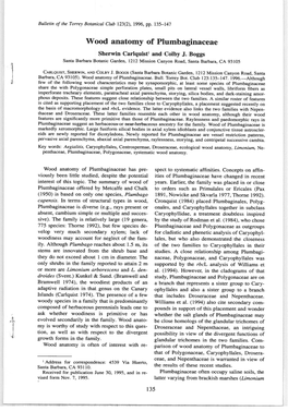 Wood Anatomy of Plumbaginaceae