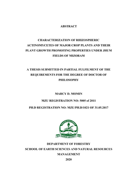 Abstract Characterization of Rhizospheric