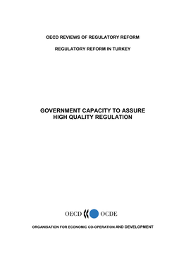 Government Capacity to Assure High Quality Regulation