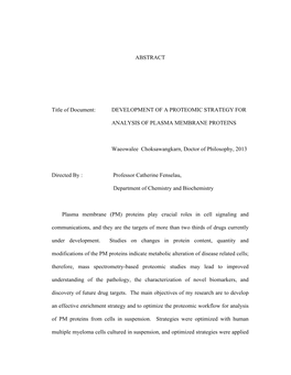 ABSTRACT Title of Document: DEVELOPMENT of A