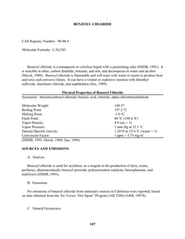 1997-11-12 Benzoyl Chloride As Federal Hazardous Air Pollutant