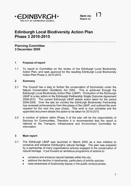 EDINBVRGH* Report No the CITY of EDINBURGH COUNCIL