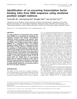 Identification of Co-Occurring Transcription