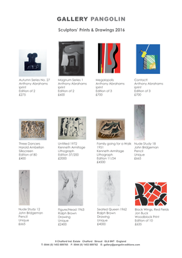 Sculpture Prints and Drawings Price List.Indd