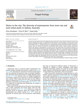 Slimes in the City: the Diversity of Myxomycetes from Inner-City and Semi-Urban Parks in Sydney, Australia