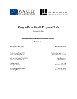 Oregon Basic Health Program Study