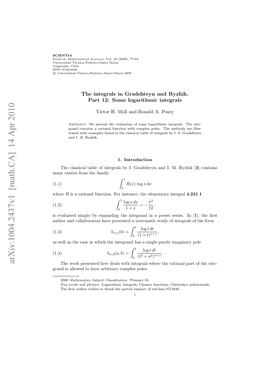 The Integrals in Gradshteyn and Ryzhik. Part 12: Some Logarithmic