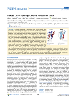 Pierced Lasso Topology Controls Function in Leptin