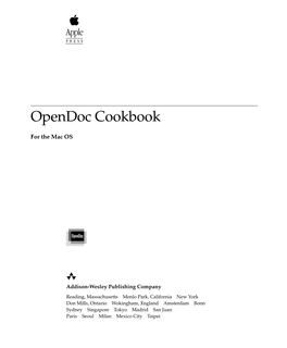 Opendoc Cookbook for the Mac OS