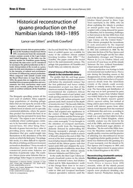 Historical Reconstruction of Guano Production on the Namibian Islands