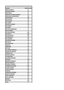 Airline Codes