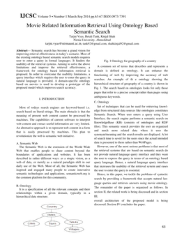 Movie Related Information Retrieval Using Ontology Based Semantic