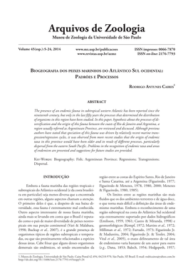 ABSTRACT the Presence of an Endemic Fauna in Subtropical