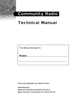 Community Radio Technical Manual