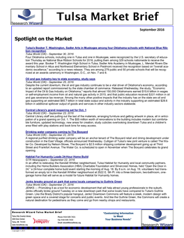 Tulsa Market Brief