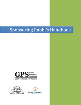 Sponsoring Rabbi's Handbook