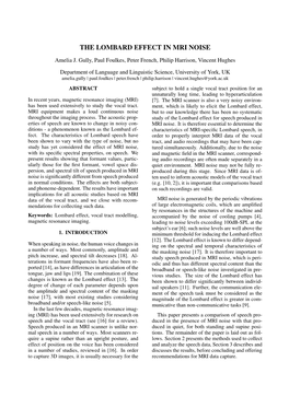 The Lombard Effect in Mri Noise