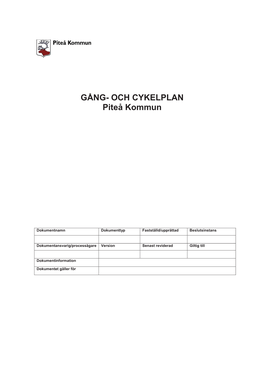 § 21 10TEK42-1 Gång- Och Cykelplan Rapport
