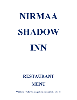 Restaurant Menu