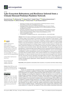 Lake Ecosystem Robustness and Resilience Inferred from a Climate-Stressed Protistan Plankton Network