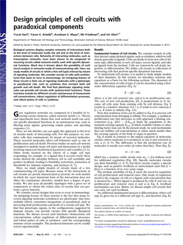 Design Principles of Cell Circuits with Paradoxical Components