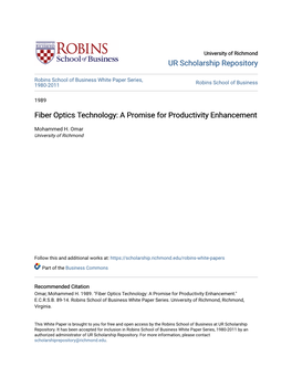 Fiber Optics Technology: a Promise for Productivity Enhancement