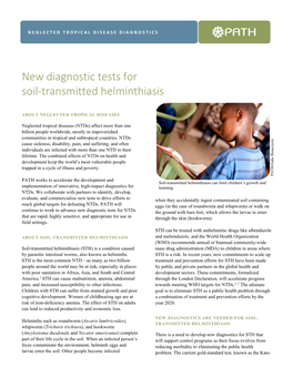 New Diagnostic Tests for Soil-Transmitted Helminthiasis