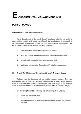 Environmental Management and Performance