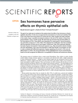 Sex Hormones Have Pervasive Effects on Thymic Epithelial Cells