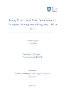 Contributions to a Portuguese Historiography of Geography (1955 To