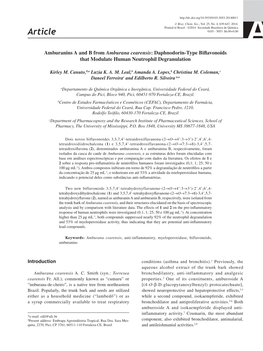 Amburanins a and B from Amburana Cearensis: Daphnodorin-Type Biflavonoids That Modulate Human Neutrophil Degranulation