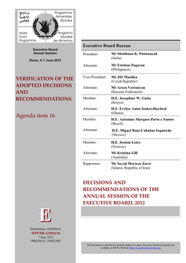 Verification of the Adopted Decisions And