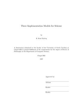 Three Implementation Models for Scheme