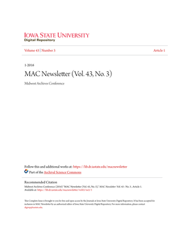 MAC Newsletter (Vol