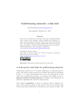 Gold-Bearing Minerals: a Link Hub