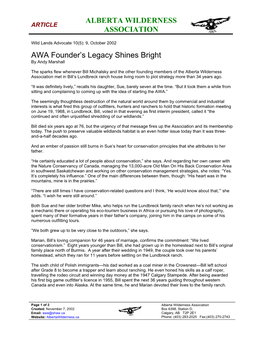 AWA Founder's Legacy Shines Bright