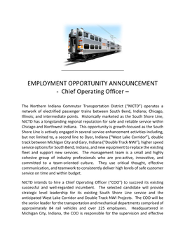 Chief Operating Officer –