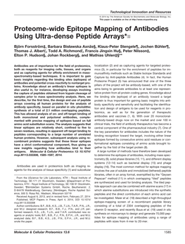 Proteome-Wide Epitope Mapping of Antibodies Using Ultra-Dense Peptide Arrays*□S