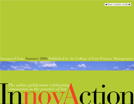 The Online Publication Celebrating Innovation in the Practice of Law Home Contents Credits