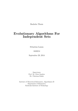 Evolutionary Algorithms for Independent Sets