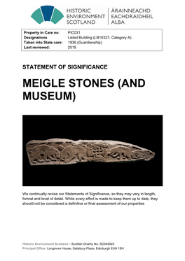 Meigle Stones Statement of Significance